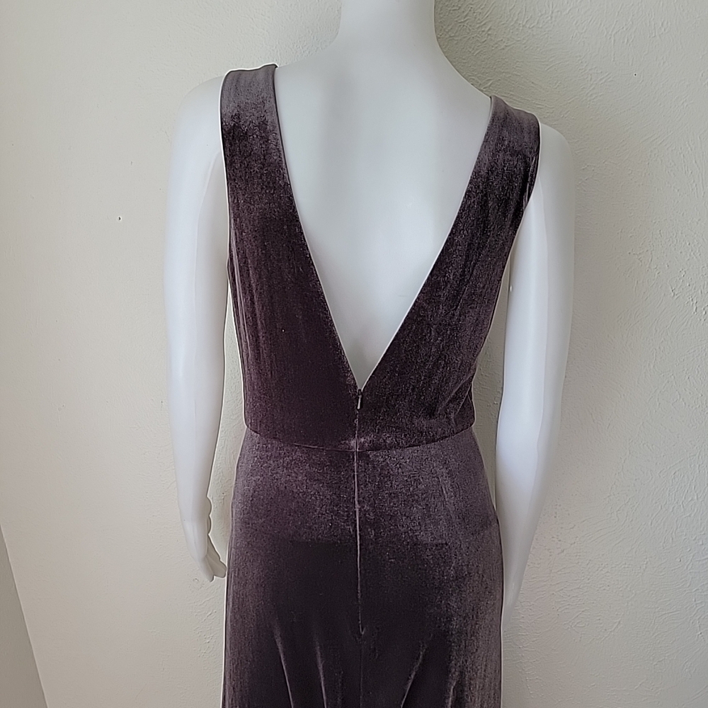 Jenny Yoo Velvet Maxi Dress in Deep Purple - Picture 8 of 9